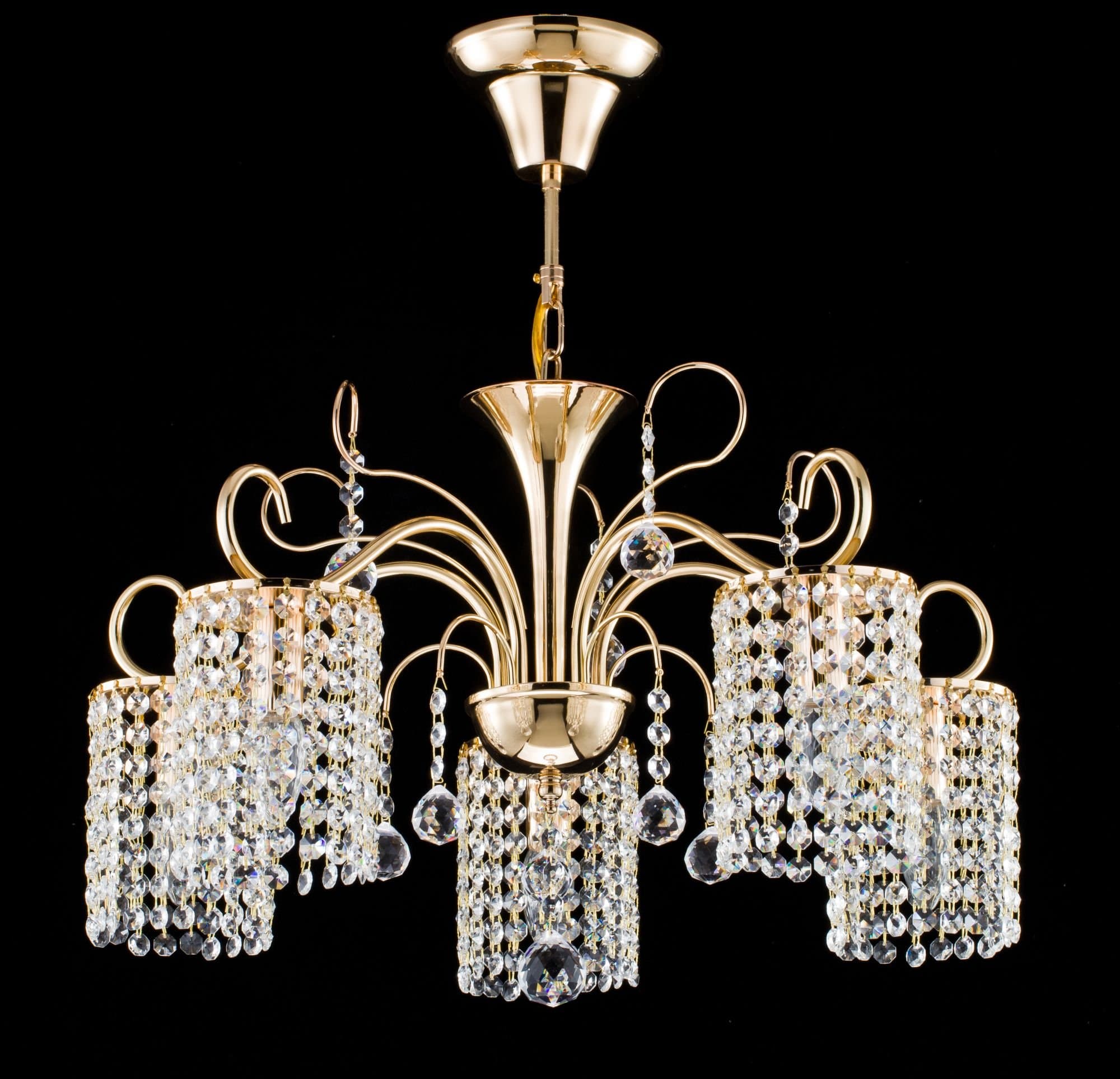 Freya Crystal Leona Золото Люстра E14 40W FR1127-PL-05-G — миниатюра 3