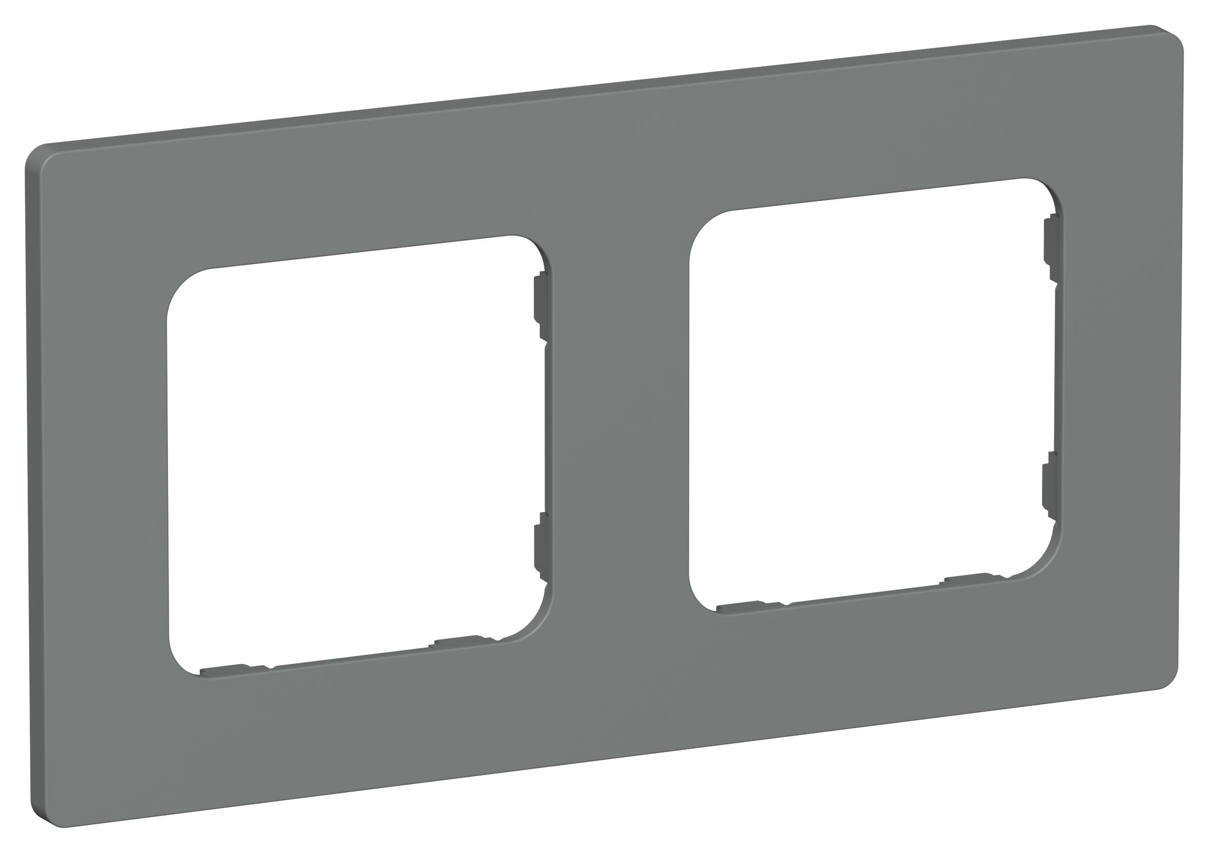 IEK FLITE Classic Мокрый асфальт Рамка 2-местная