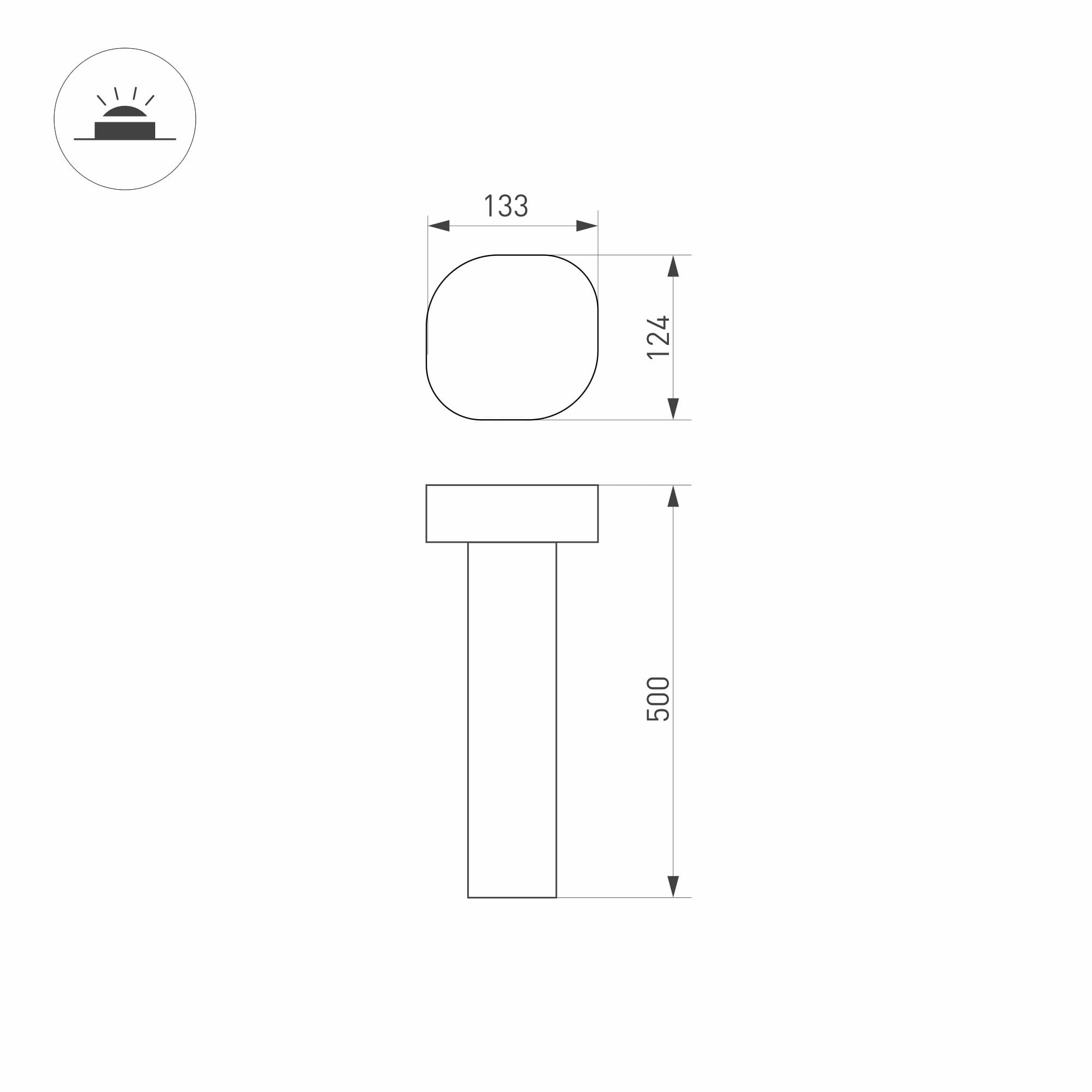 Arlight Светильник LGD-SWAMP-BOLL-H500-7W Warm3000 (GR, 93 deg, 230V) (IP65 Металл, 3 года) 029968 — миниатюра 2