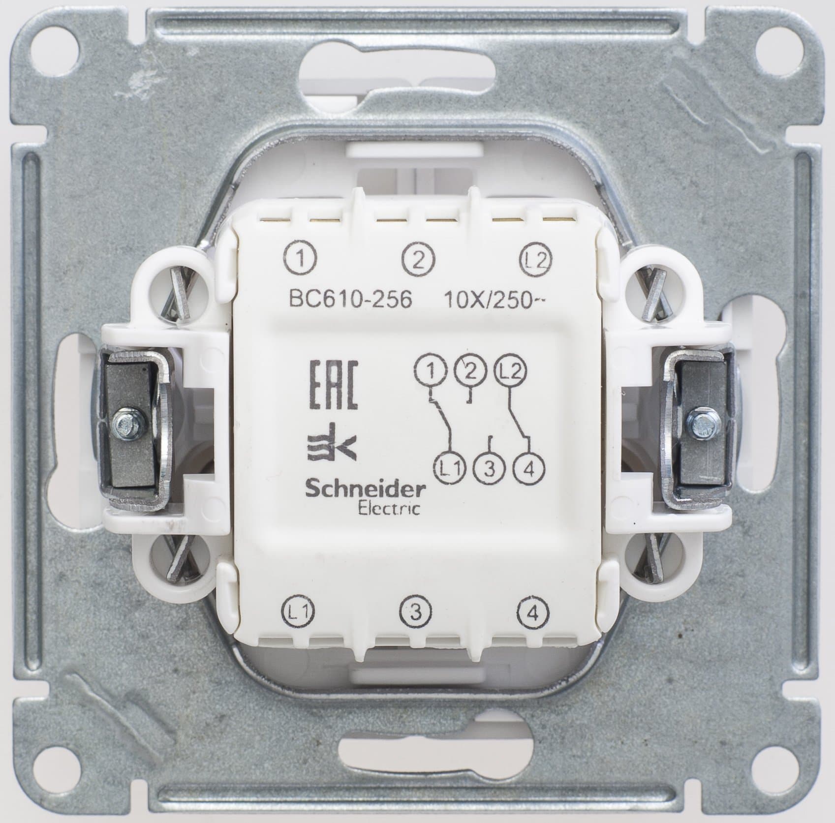 Systeme Electric Wessen 59 Матовый хром Переключатель 2-клавишный 10АХ — миниатюра 2