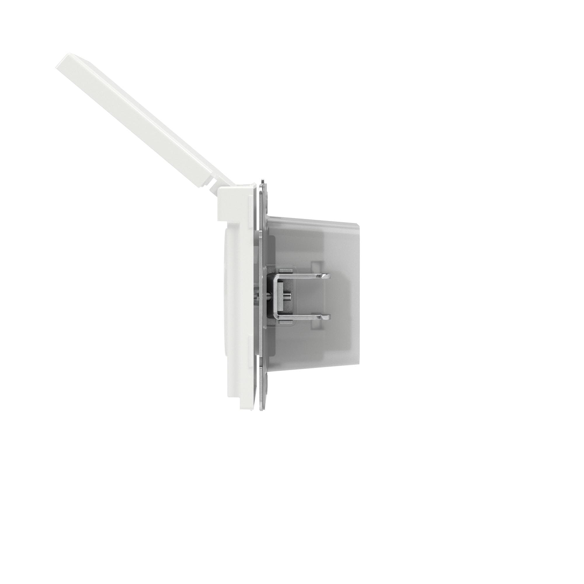 DKC KANT Розетка силовая, 2P+E, с з/ш, с крышкой, IP44, белая магнолия — миниатюра 4