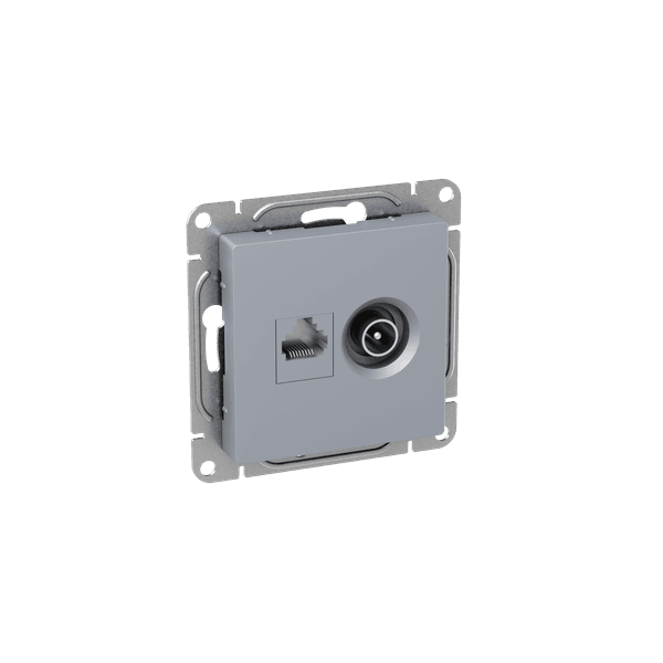 EKF Механизм розетки TV+RJ45 (cat5), алюминий Эпика — миниатюра 2