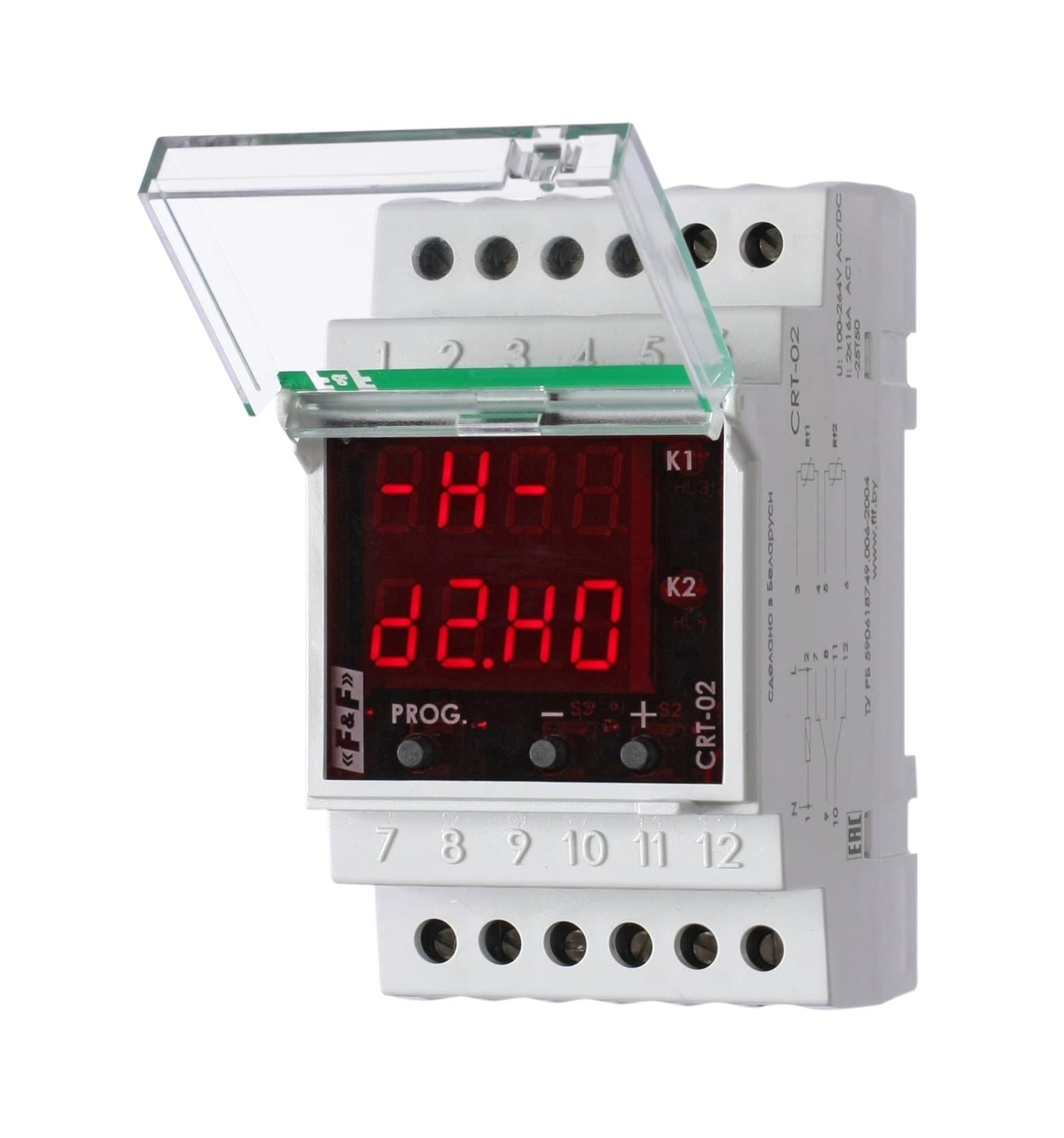 Devi Терморегулятор CRT-02 (-50°C-+140°C) на шину DIN, с датчиком RT823 на проводе, 2х16А 140F1075R