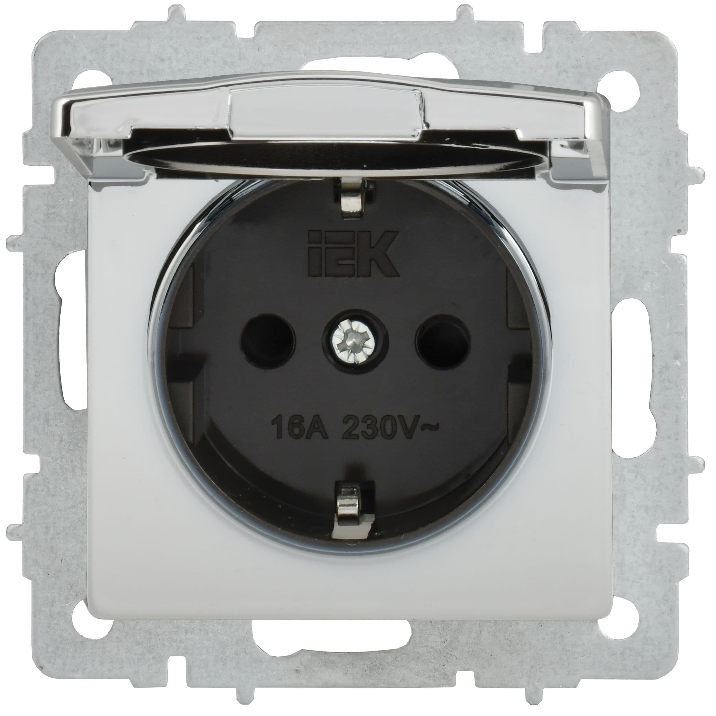 IEK BRITE Металл Хром/никель Роз. с з/к/ш с кр. 16А IP20 РСбш10-3-БрГН — миниатюра 4