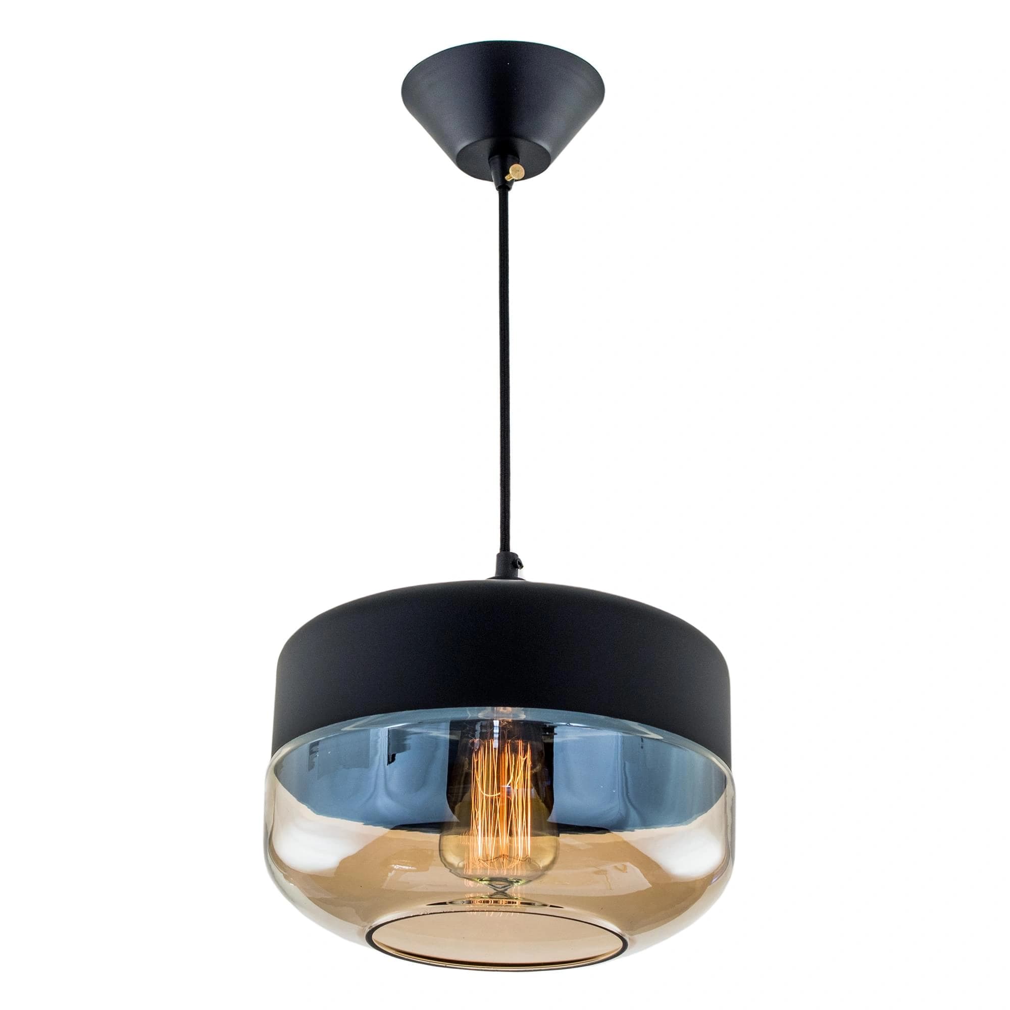 CITILUX CL450208 Эдисон  Св-к Подвес Черный+Дымчатый