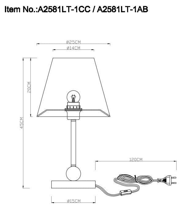 Arte Lamp A2581LT-1CC Настольные лампы декоративные — миниатюра 4