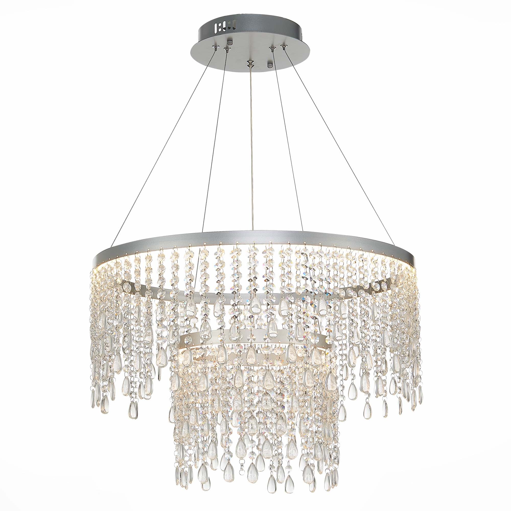 ST Luce SL6201.103.55 Люстра подвесная Серебристый/Прозрачный LED 1*55W 3000K/4000K/6000K