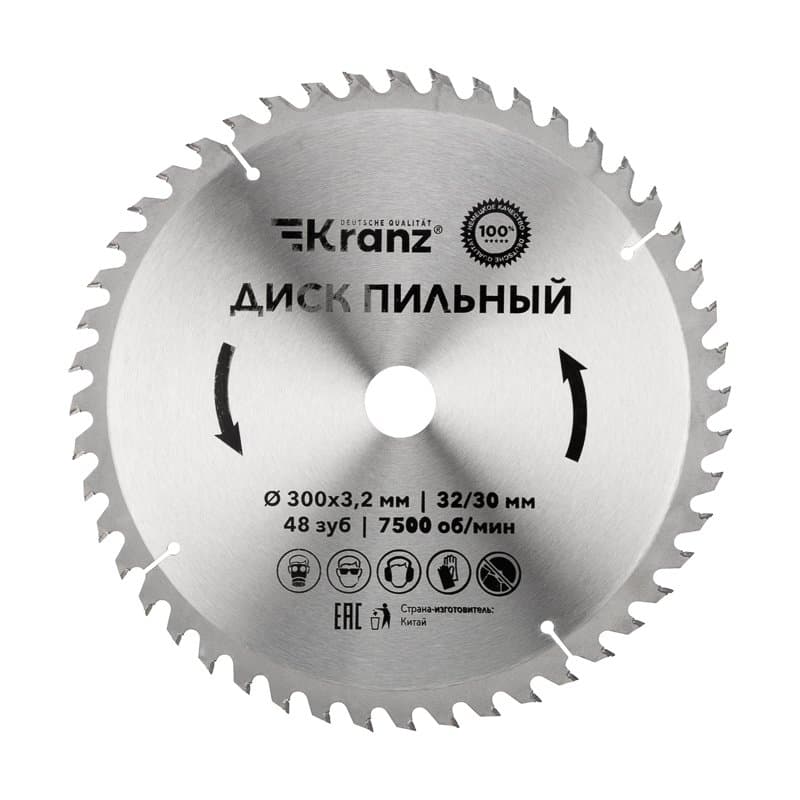 Диск пильный 300 мм x 48 зуб x 32/30 мм Kranz KR-92-0133