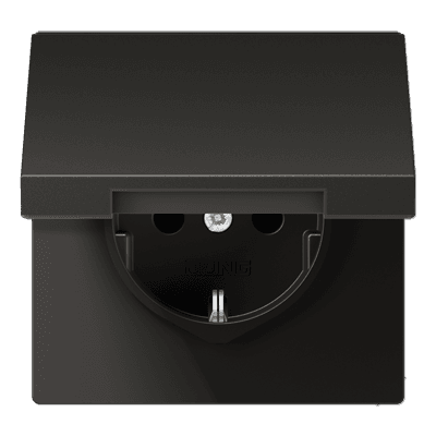 JUNG LS990 Антрацит Розетка штепсельная Schuko 16A 250V; с защитой от детей; с крышкой AL1521KIKLAN
