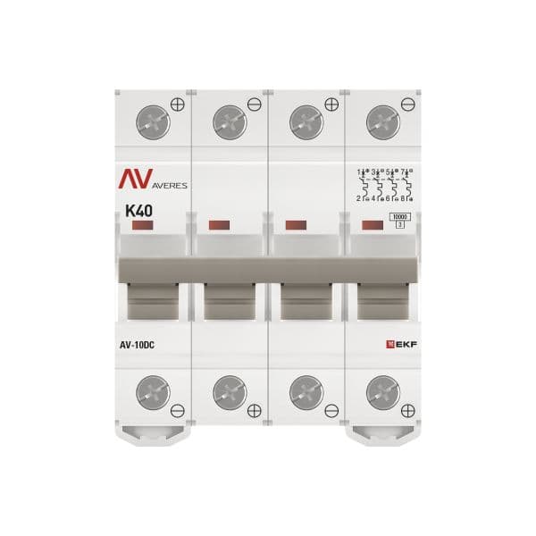 EKF Выключатель автоматический AV-10 DC 4P 40A (K) 10kA AVERES — миниатюра 4