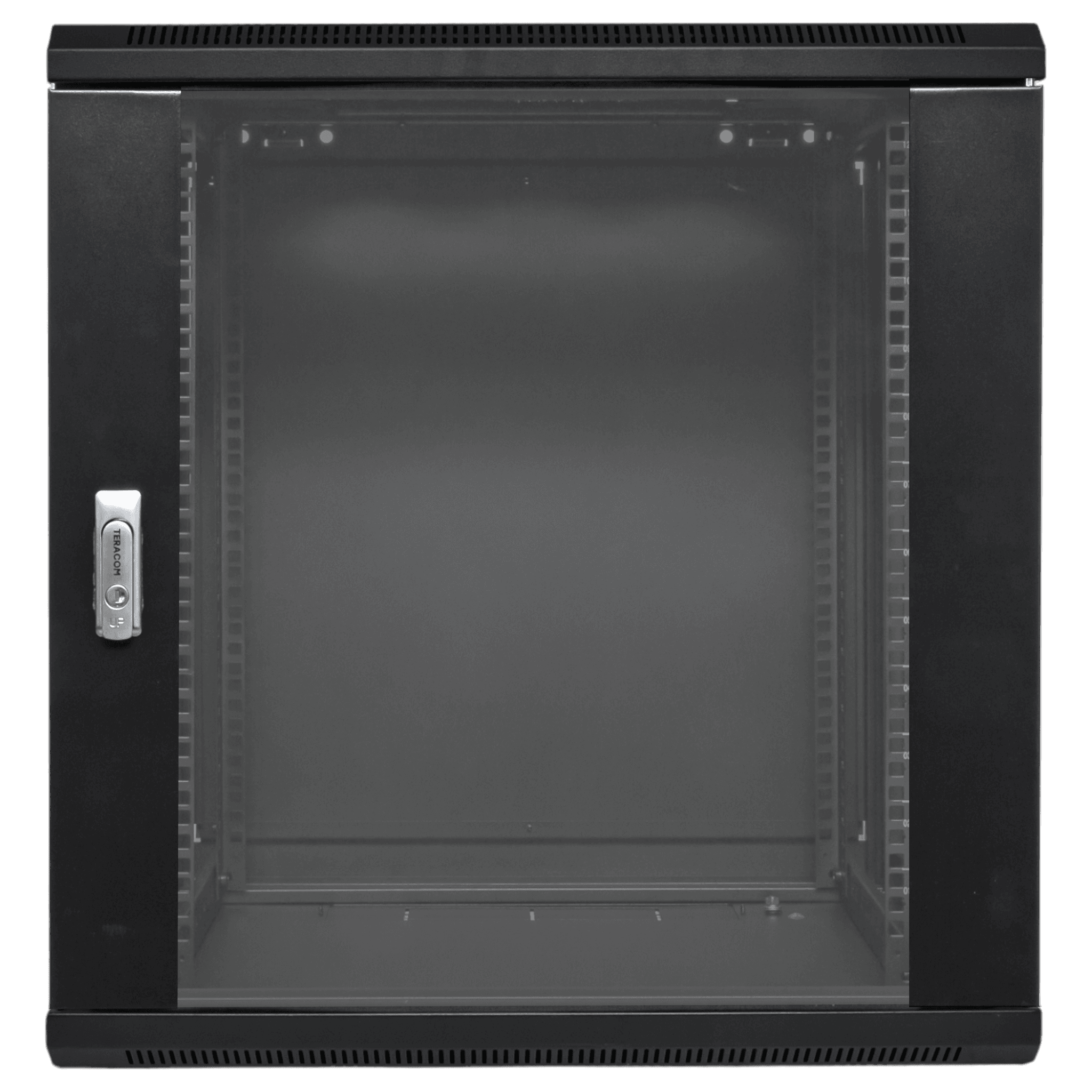 Шкаф настенный 19" TERACOM PRO 12U 600х600 мм дверь стеклянная с замком-ручкой чёрный