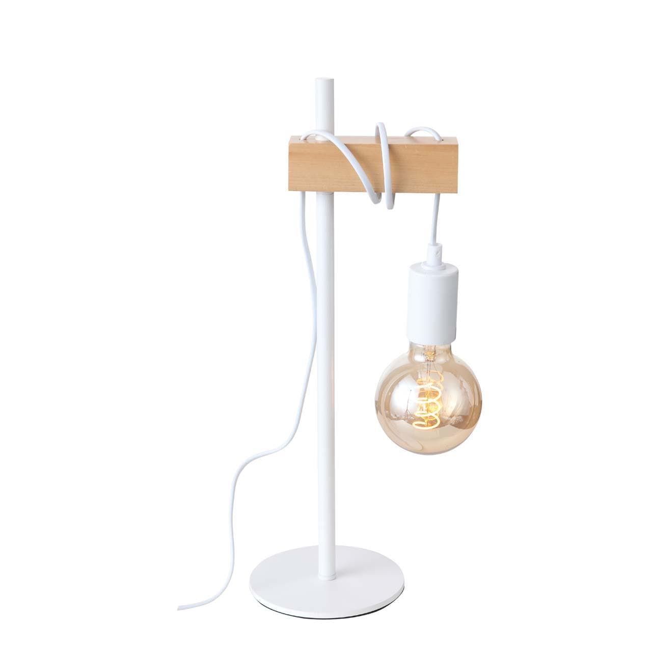 Evoluce SL1142.504.01 Настольная лампа Белый, Светлое дерево E27 1*60W — миниатюра 1