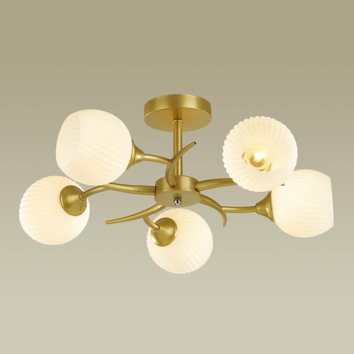 Lumion 4545/5C COMFI LN21 051 матовое золото, белый Люстра потолочная E27 5*60W 220V GISELLE — миниатюра 3