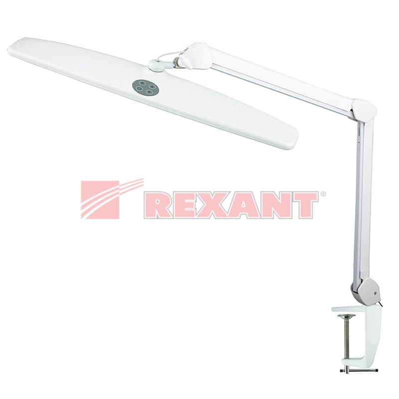 Настольная лампа на струбцине 84LED, регулятор яркости, белая Rexant 31-0401 — миниатюра 2