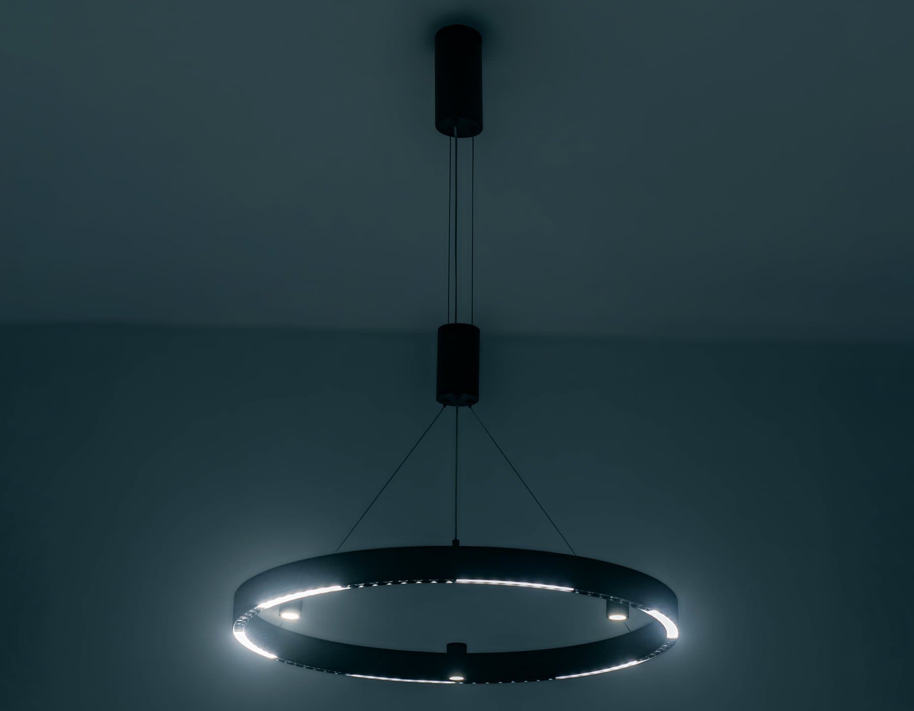 Ambrella Светильник подвесной светодиодный FL5845/1+3 BK черный 40W 3000K/4200K/6400K D600*1200 (без ПДУ) — миниатюра 5
