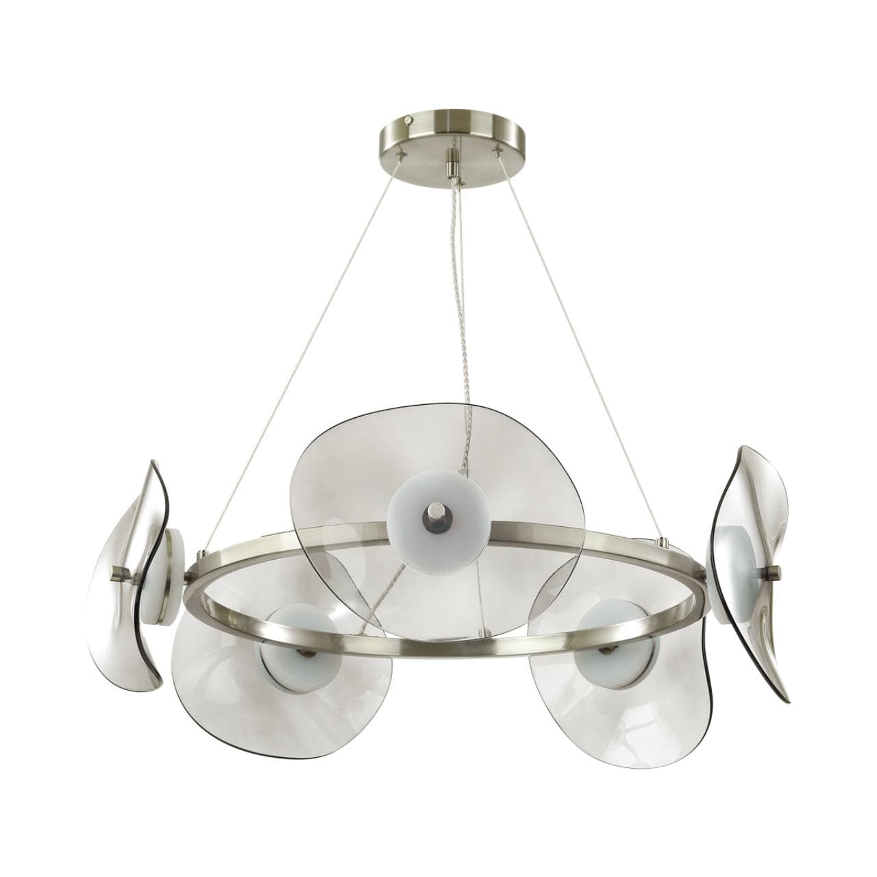 Odeon Light 4858/48L L-VISION ODL_EX21 никель/дымчатый/стекло Люстра LED 1*48W 4000K FLUENT — миниатюра 1