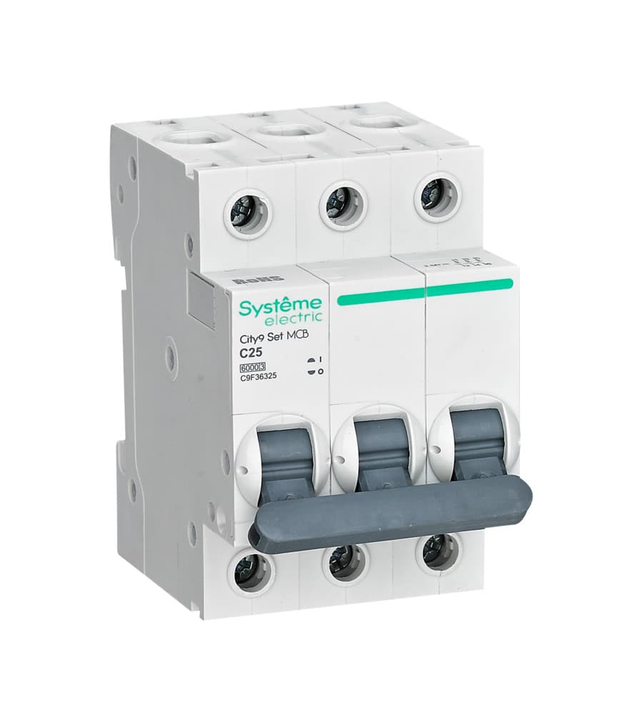 Systeme Electric City9 Set Автоматический выключатель (АВ) С 25А 3P 6kA 400В C9F36325