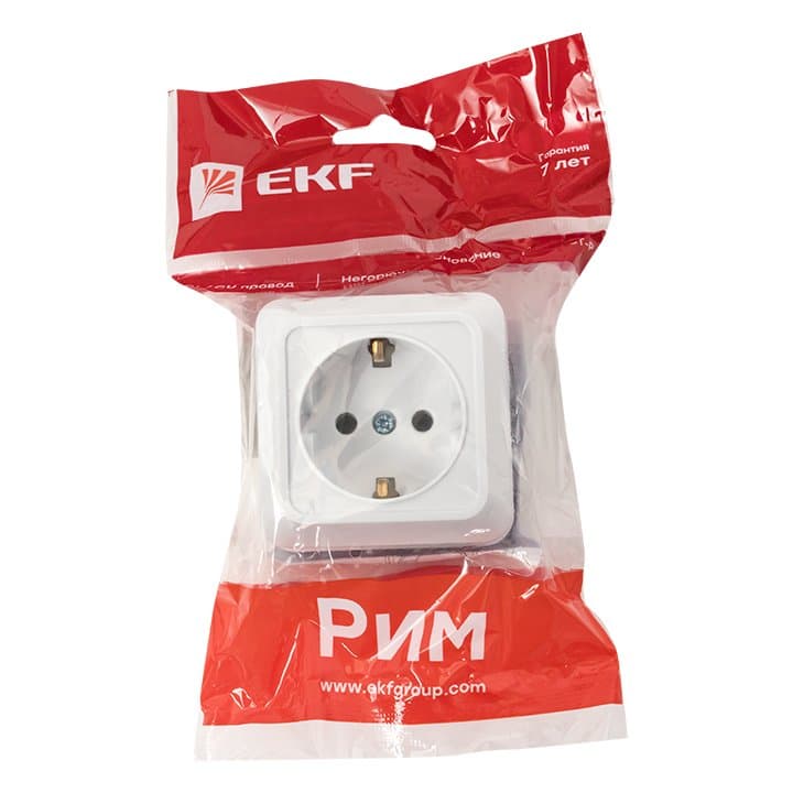 EKF PROxima Рим Розетка 1-местная 16А с заземлением белая — миниатюра 3