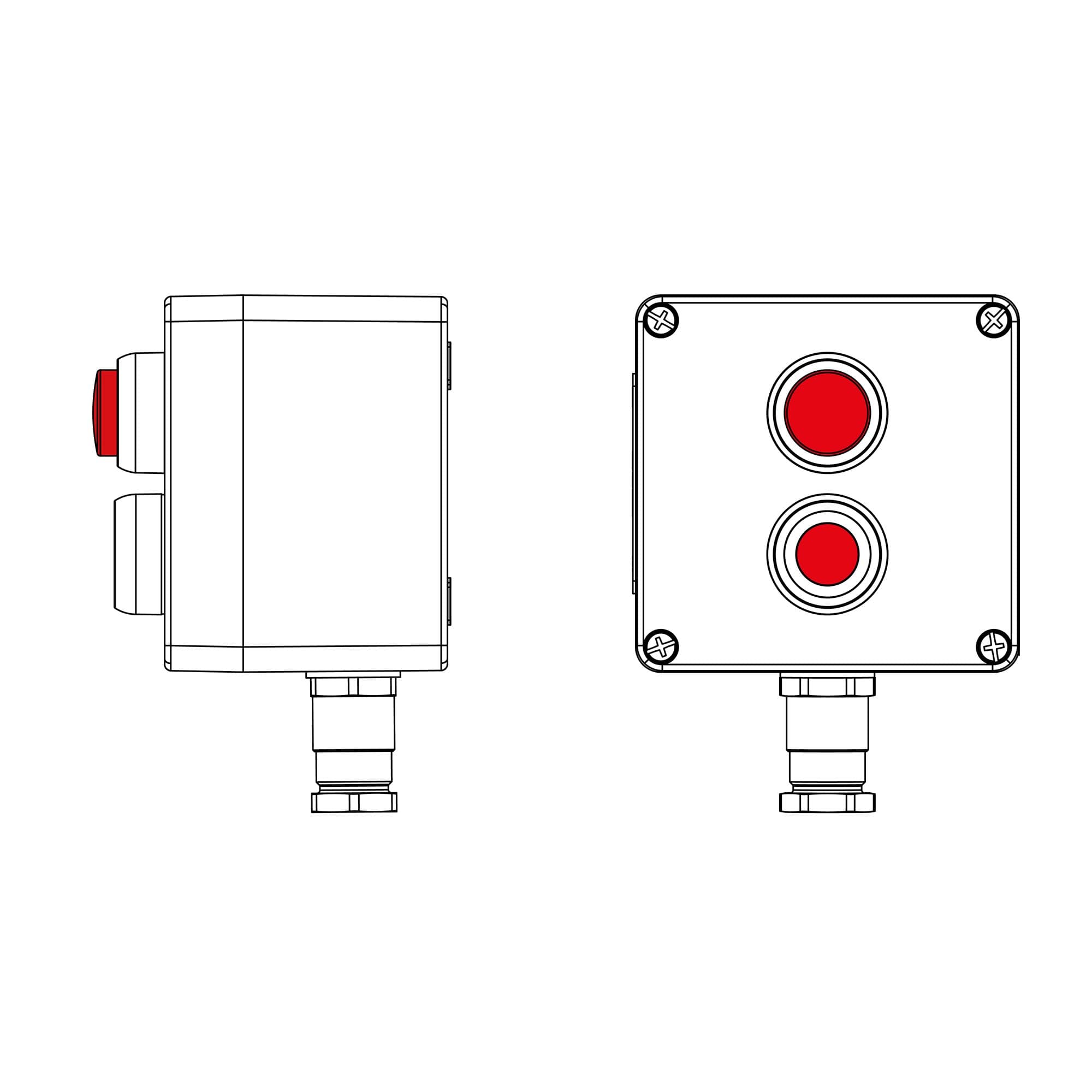 DKC Взрывозащищенный пост управления из полиэстера CPE-P-03-(1xP1R(11)-1xLR(250))-1xKH2MHK(C)1Ex d e IIC Т5 Gb / Ex tb IIIC T95°C Db IP66/КЗ