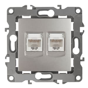 ЭРА 12-3108-15 Перламутр Розетка информационная двойная 2XRJ45, IP20, 12