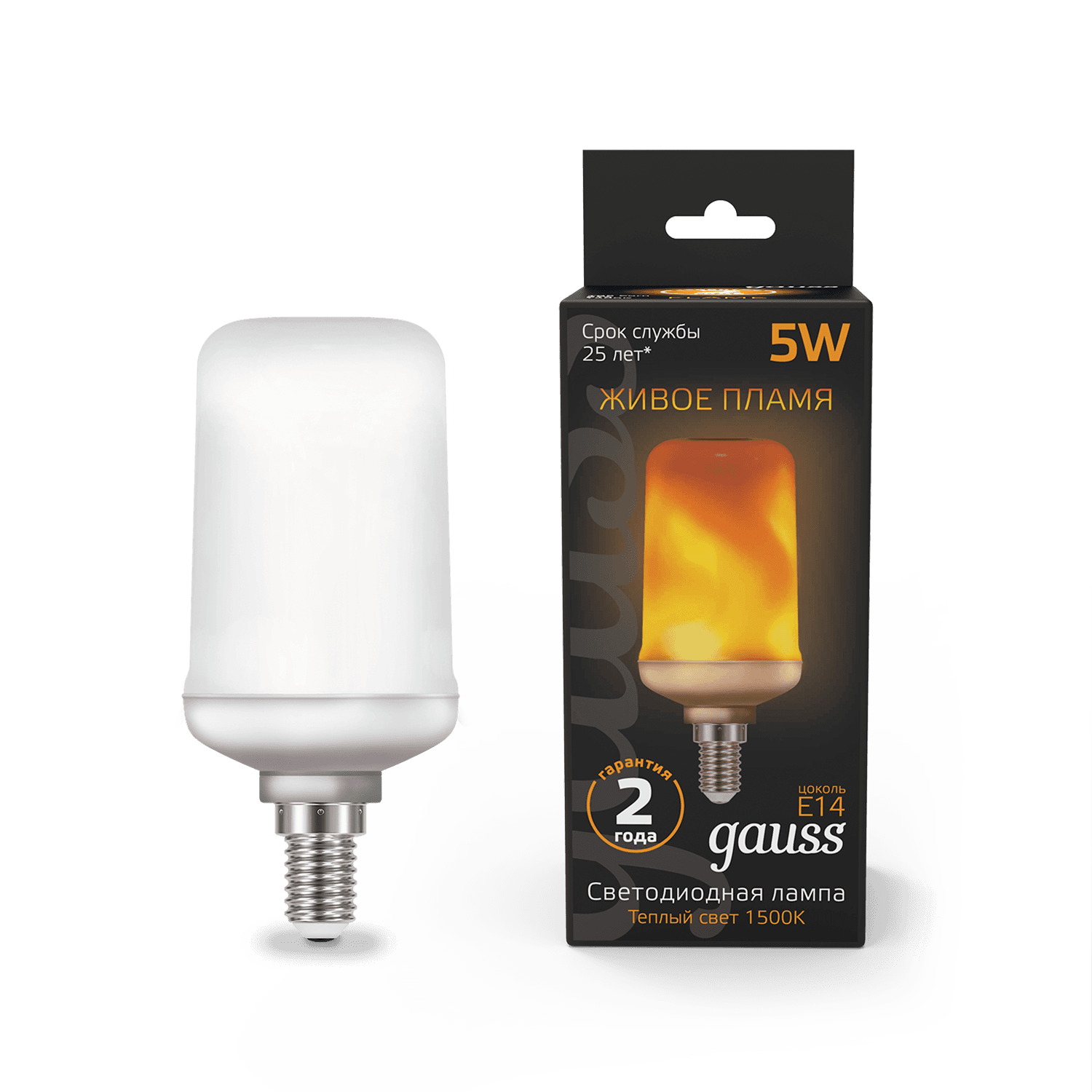 Gauss Лампа T65 5W 20-80lm 1500K E14 Flame LED 157401105 — миниатюра 6
