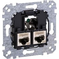 SE Merten Actassi Механизм розетки телекоммуникационной 2xRJ45 Cat5e STP MTN4575-0012 — миниатюра 2