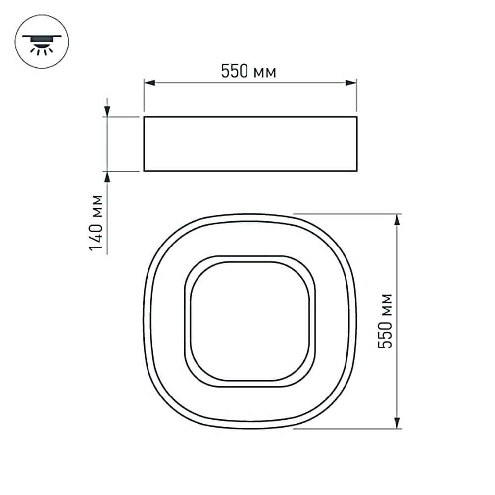 Arlight Светильник SP-TOR-QUADRAT-S550x550-53W Day4000 (WH, 120 deg) (IP20 Металл, 3 года) 022144(1) — миниатюра 4