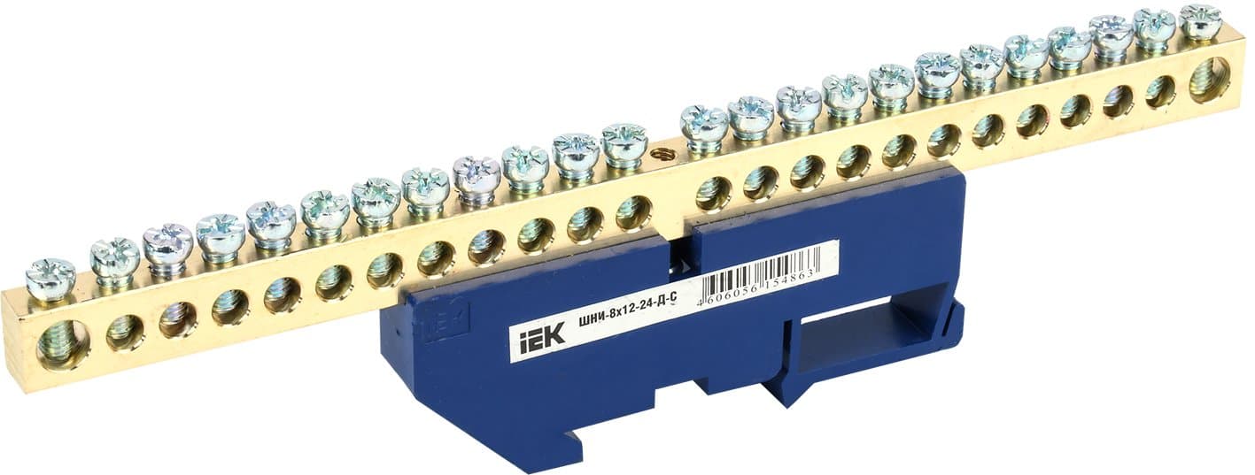 IEK Шина N ноль на DIN-изол ШНИ-8х12-24-Д-С — миниатюра 1