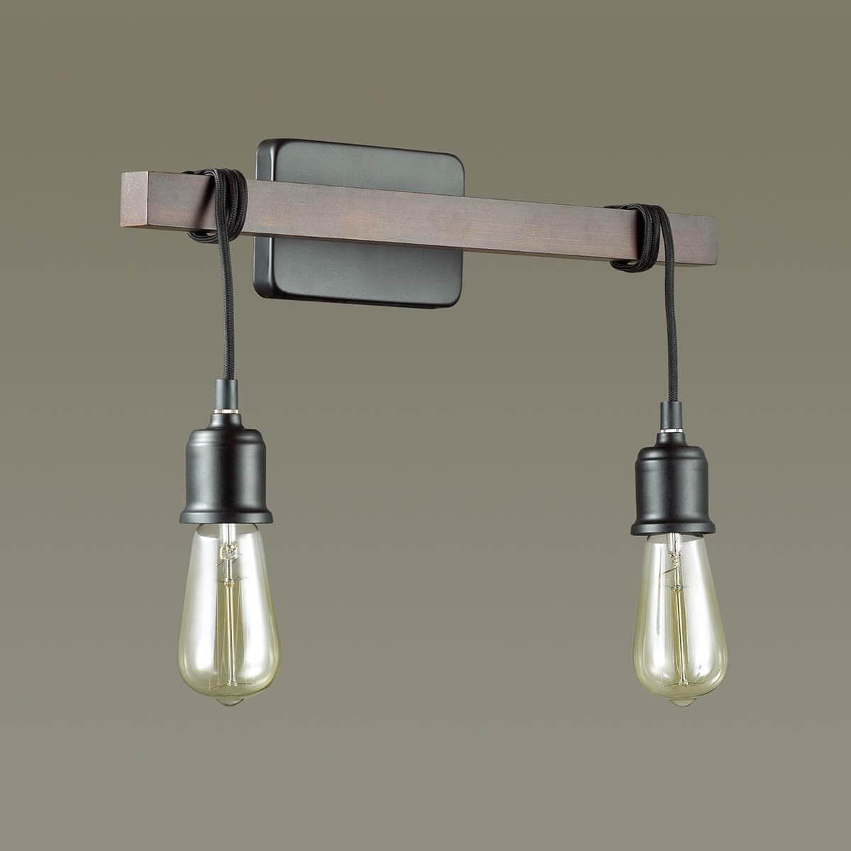 Lumion 3740/2W LN19 141 чёрный, коричневый Бра E27 2*60W 220V KLAUS — миниатюра 3