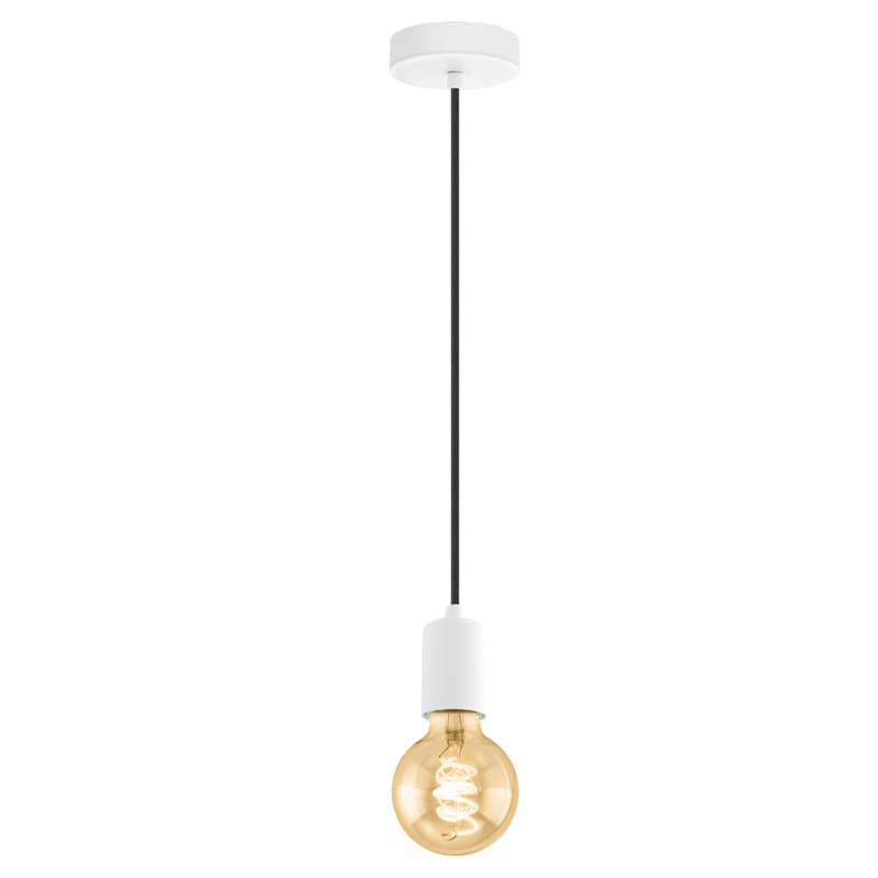 Eglo 32527 Подвес YORTH, 1х60W (E27), 100, H2000, сталь, белый, черный кабель
