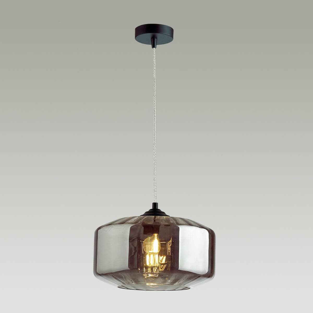 Odeon Light 4746/1 ODL21 дымчатый/черный Подвес E27 60W BINGA — миниатюра 4