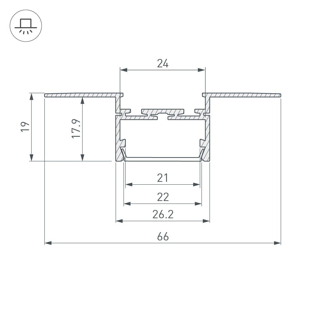 Arlight Профиль PLS-LOCK-H19-T-HIDE-2000 (Алюминий) 033693 — миниатюра 2