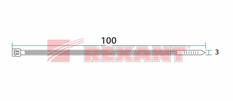 Хомут многоразовый 100 x 2,5 мм 100 шт белый СКМ-100 Rexant 07-0109