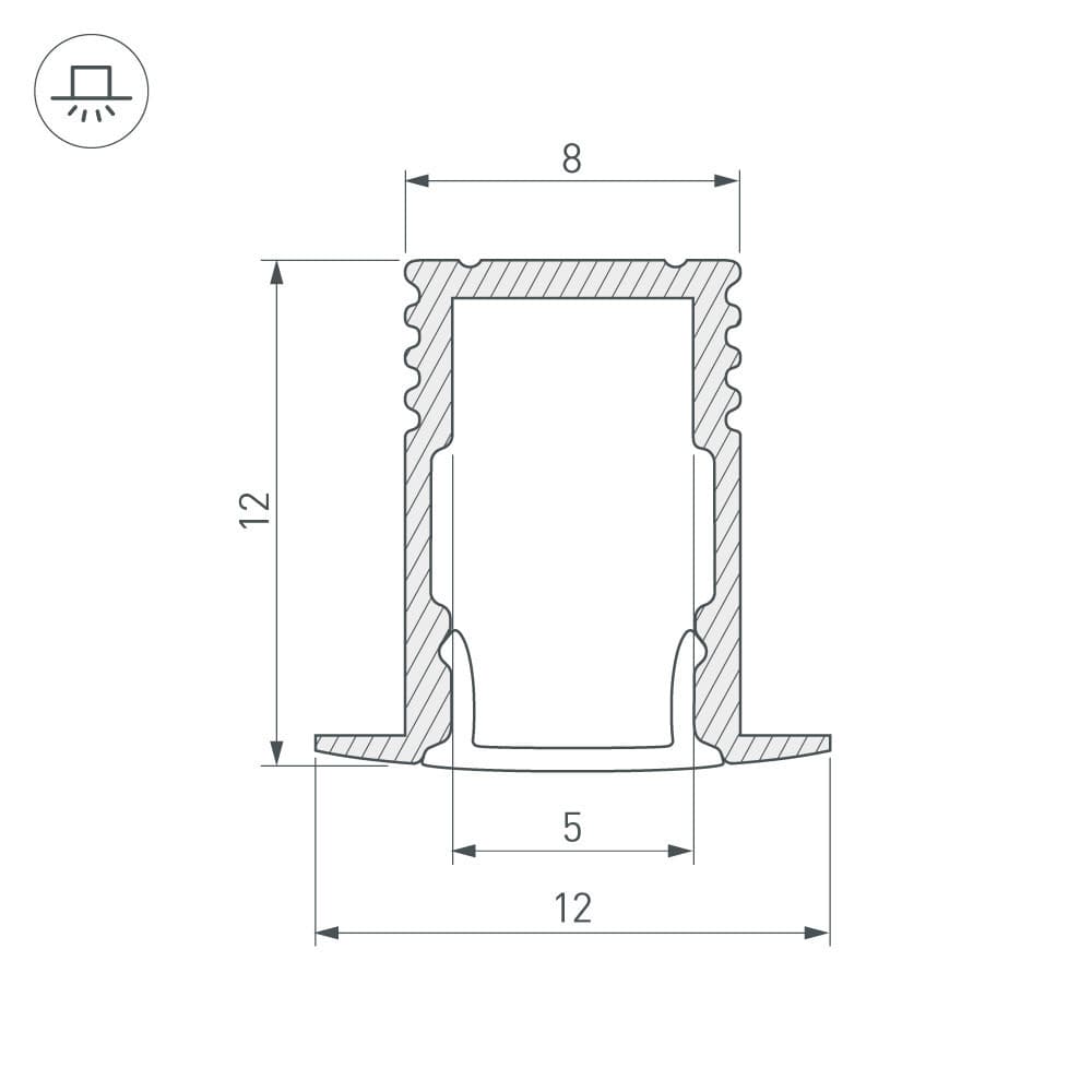 Arlight Профиль SL-MINI-8-H12-F12-2000 ANOD (Алюминий) 023715 — миниатюра 3