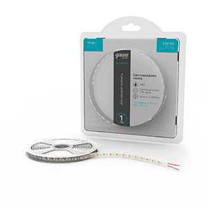 Gauss Лента Basic 12V 10W/m 700lm/m 4000K IP65 LED 5m 1/100 BT053