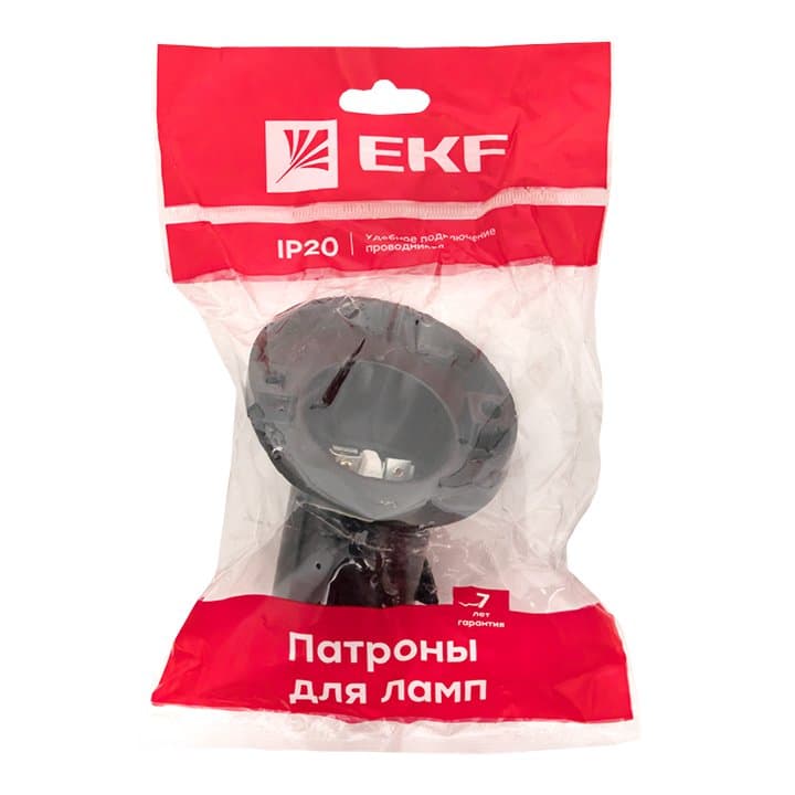 EKF PROxima Патрон карболитовый наст. Е27 черн. наклонный индивидуальный пакет LHC-E27-wi-p — миниатюра 3