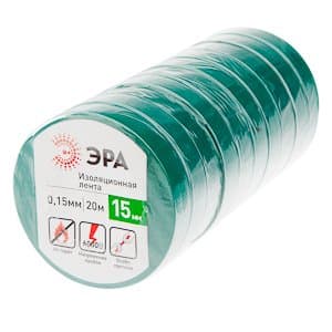ЭРА 43782/43775 ПВХ-изолента 15мм*20м зеленая — миниатюра 2