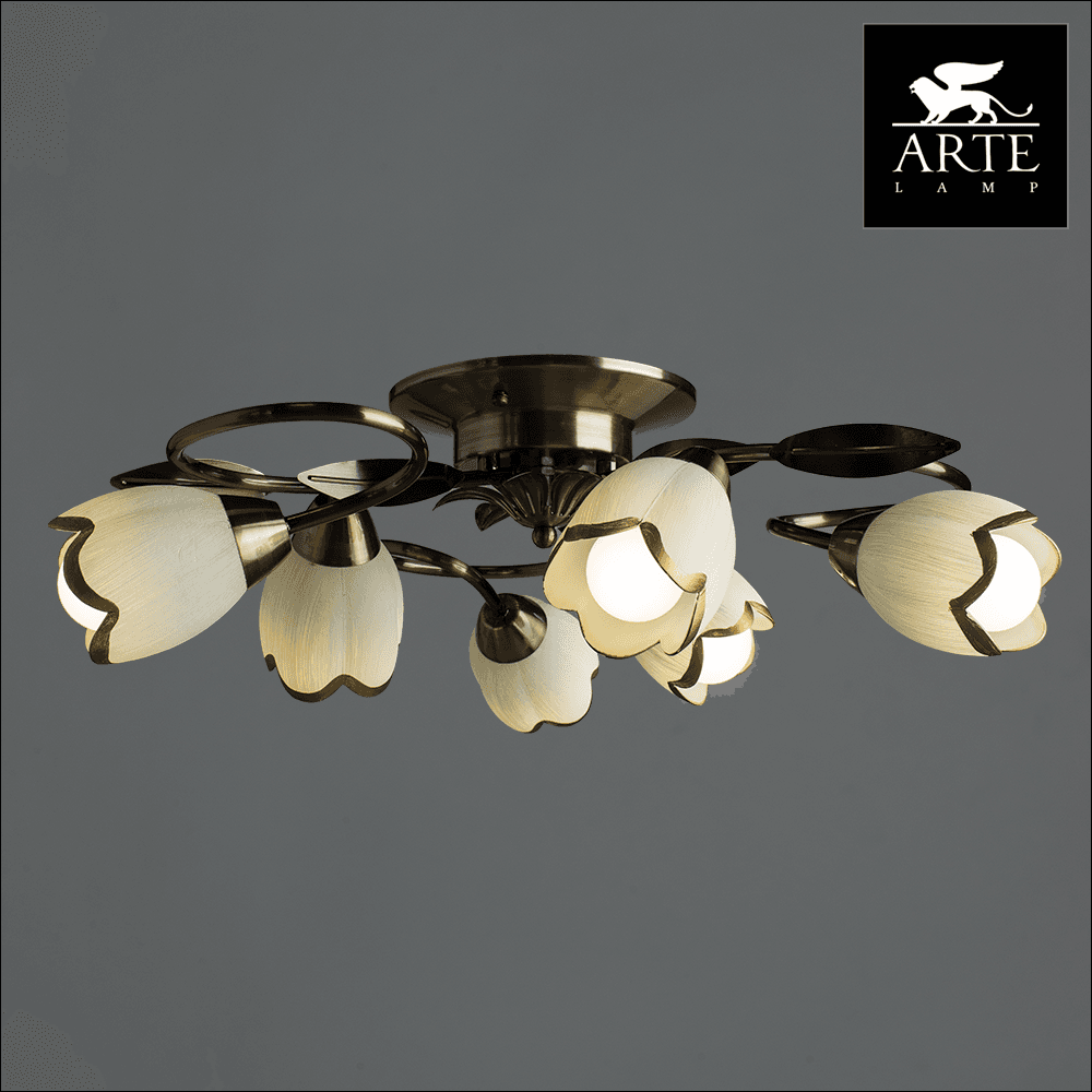 Arte Lamp Perce Бронза/Белый Светильник потолочный 6x60W 6xE14 A6061PL-6AB — миниатюра 2