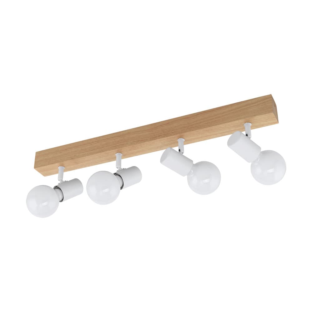 Eglo 33172 Cпот TOWNSHEND 3, 4x60W (E27), L630, B50, дерево, сталь, коричневый, белый