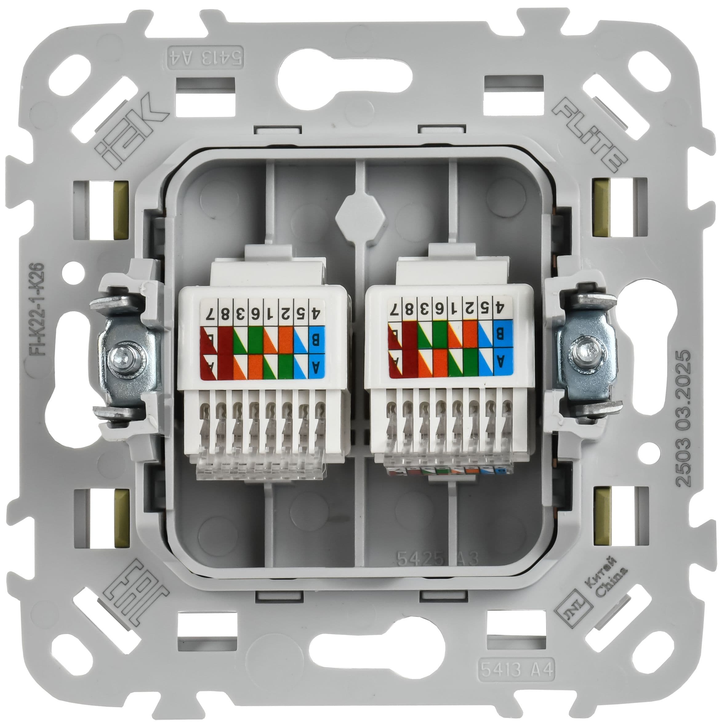 IEK FLITE Оливковый Розетка 2-местная компьютерная RJ45 категория 5Е UTP — миниатюра 3