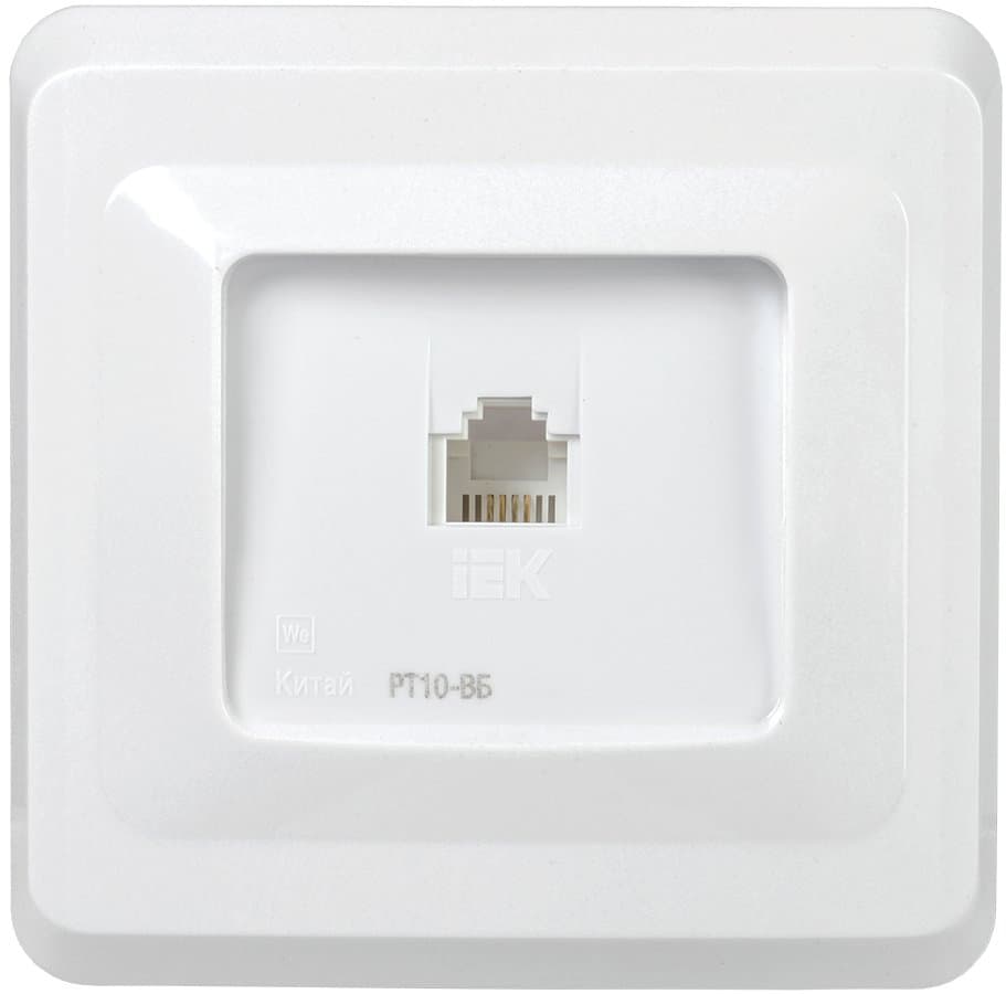IEK VEGA РТ10-ВБ Розетка 1-ая телефонная RJ11 ВЕГА белый