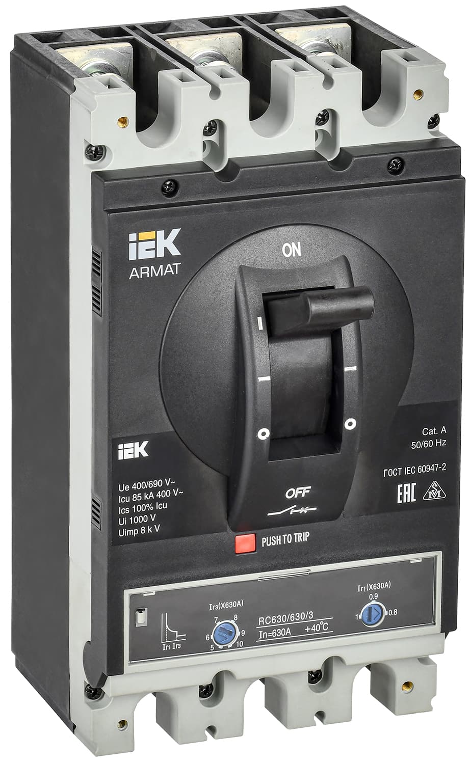 IEK ARMAT Автоматический выключатель в литом корпусе 3P I 85кА 630А ТМ рег.
