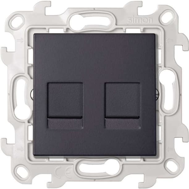 Simon 24 Графит Розетка для передачи данных 2xRJ45 Cat.6 UTP 2410600-038