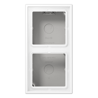 JUNG LS 990 Белый матовый Коробка накладного монтажа 2 поста, с встроенной рамкой LS582AWWM