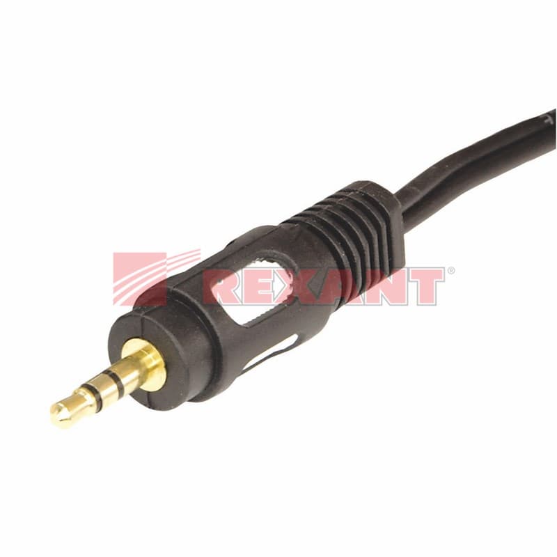 Шнур 3.5 Stereo шт - 2RCA шт 5М (GOLD) Rexant 17-4235 — миниатюра 3