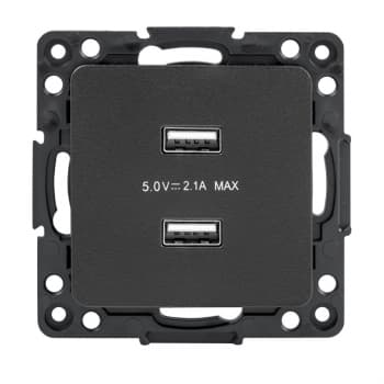 EKF PROxima Стокгольм Черный Розетка USB 2-ая, 2,1А — миниатюра 1
