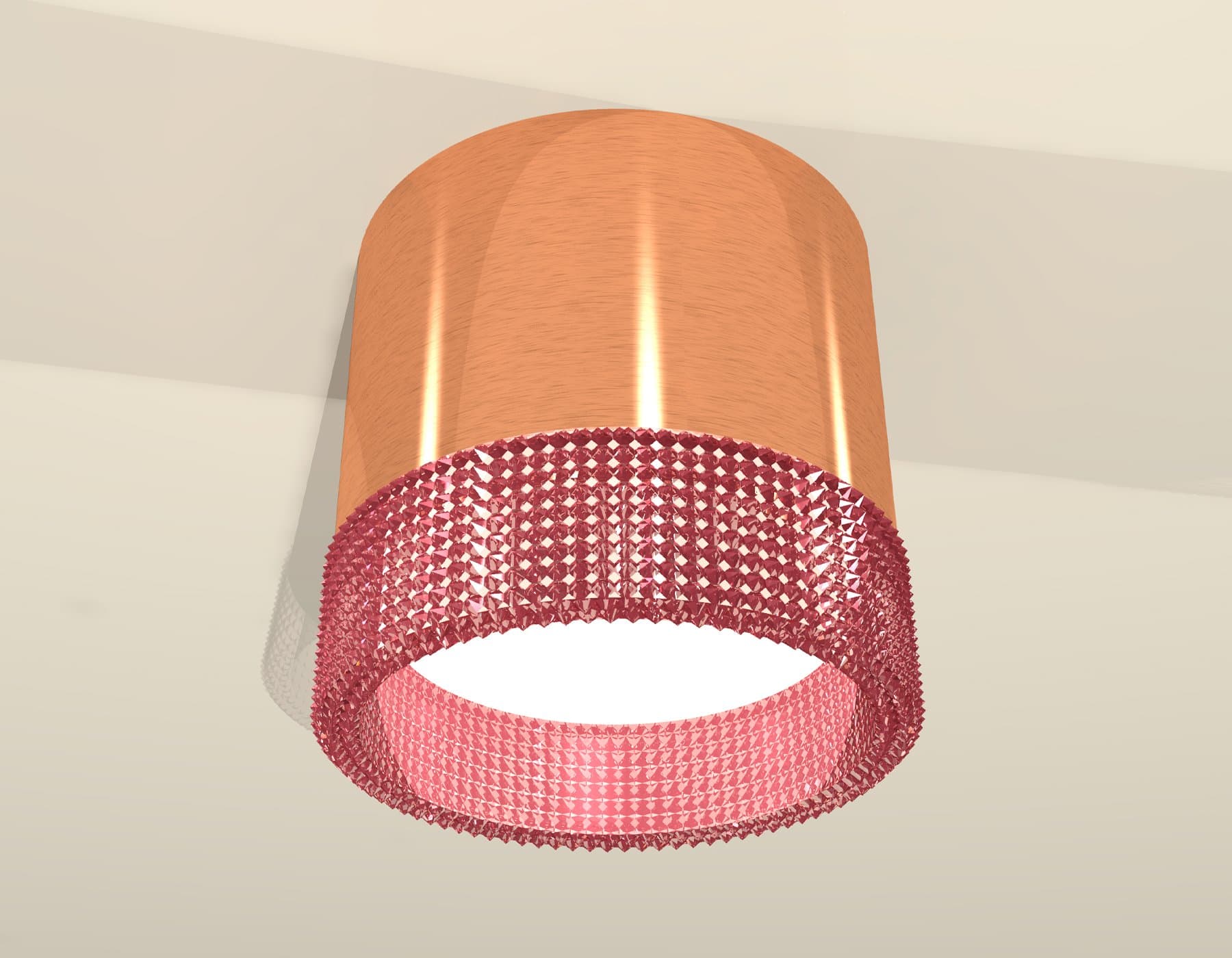 Ambrella Комплект накладного светильника с композитным хрусталем XS8122022 PPG/PI золото розовое полированное/розовый GX53 (C8122, N8486) — миниатюра 3