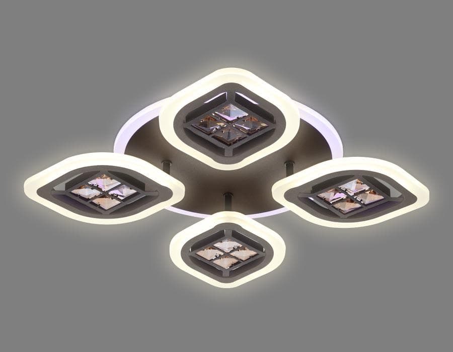 Ambrella Потолочный светодиодный светильник с пультом FA281/4 CF/TI кофе/янтарь 69W 530*530*80(ПДУ РАДИО 2.4G) — миниатюра 4