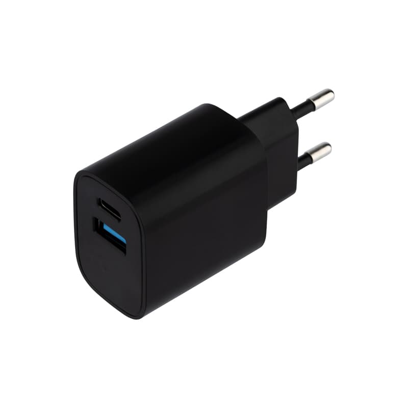 Сетевое зарядное устройство USB + Type-C, 5V, 2.4 A, черное Rexant 16-0297