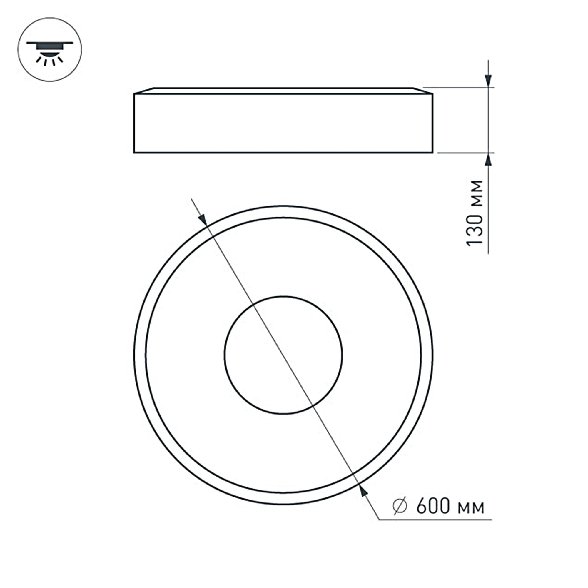 Arlight Светильник SP-TOR-RING-SURFACE-R600-42W Warm3000 (WH, 120 deg) (IP20 Металл, 3 года) 022137(1) — миниатюра 3